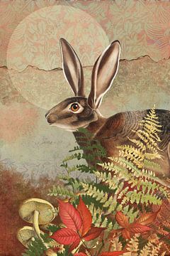 a Hare in Autumn van Marja van den Hurk