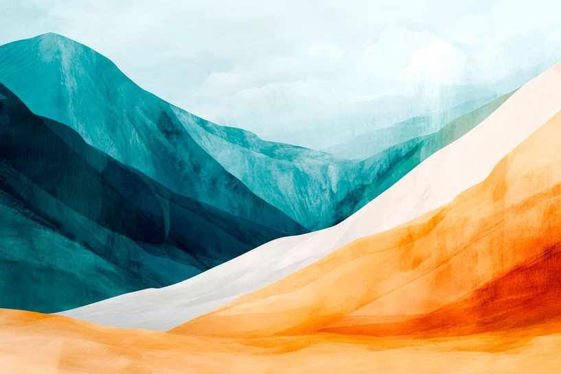 Mountain landscape watercolour by Poster Art Shop