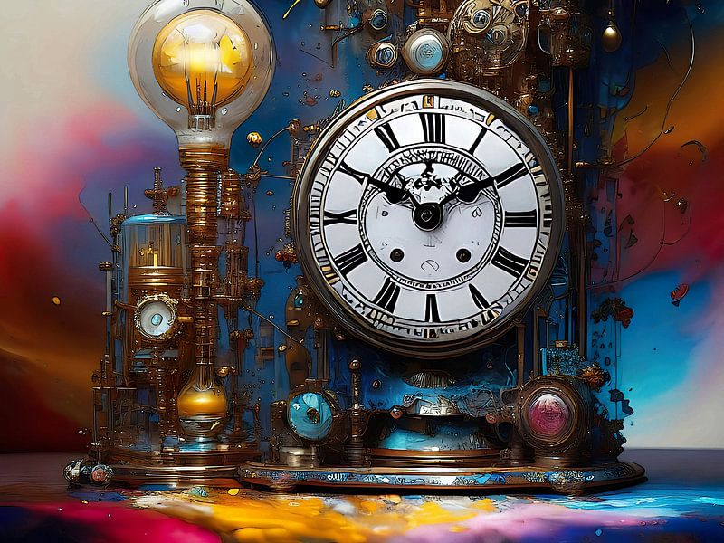 Een abstracte steampunk klok van Retrotimes