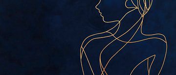 Elegante Linienzeichnung einer Frau von Poster Art Shop