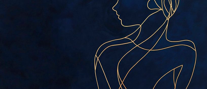 Elegante Linienzeichnung einer Frau von Poster Art Shop