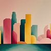 Panorama de Los Angeles aux couleurs douces sur TheXclusive Art