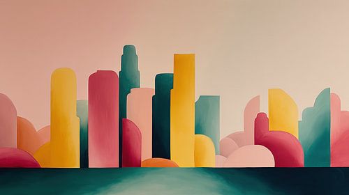 Los Angeles in zachte kleuren panorama