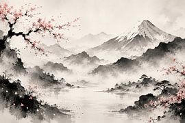 Mistige Fuji-bloesemdroom