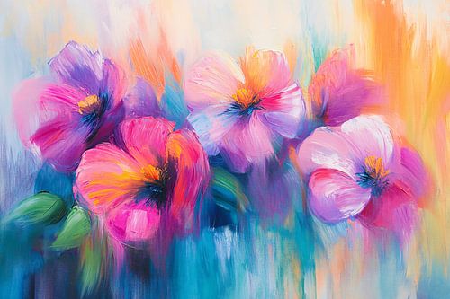 Abstracte kleurrijke bloemenpracht