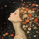 Woman with Flowers in Hair by Eye catching paintings thumbnail