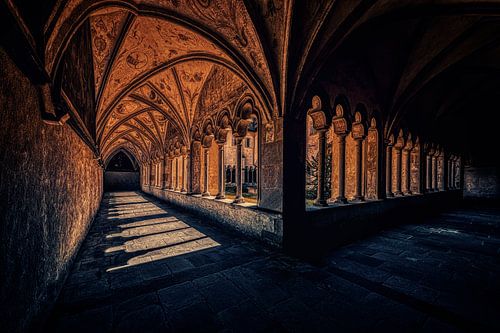 Exciting shadow games at the cloister promenade