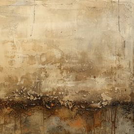 Abstract Painting - Beige Earth tones with Rust Accent by Joriali Abstract