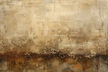 Abstract Schilderij - Beige Aardetinten met Roestaccent