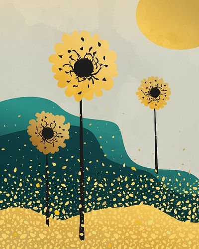 Gouden herfst abstract landschap 2