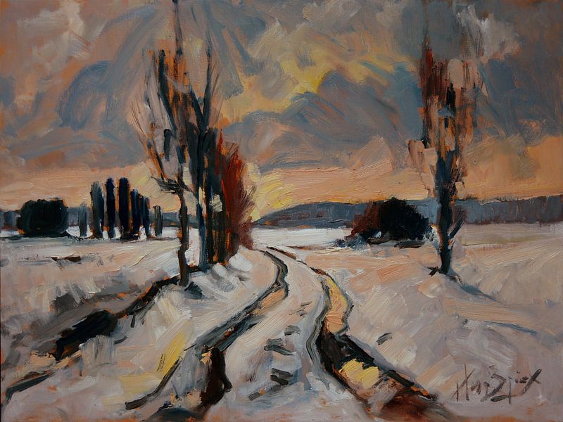 Snowy road by Nop Briex