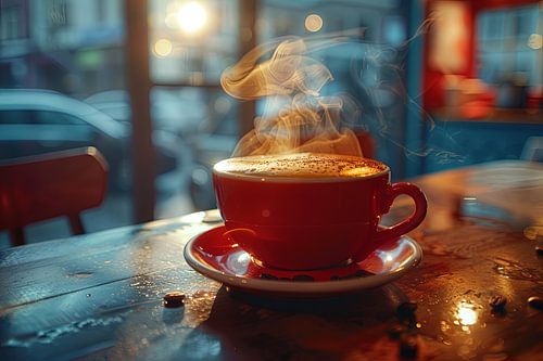 kop koffie of cappuccino drinken