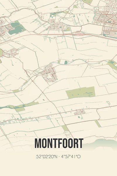 Alte Karte von Montfoort (Utrecht) von Ortsdrucke