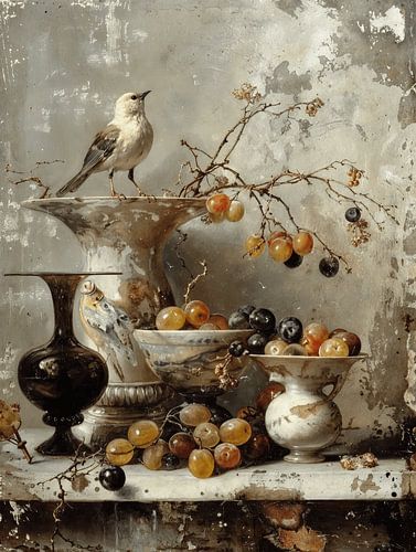 Nature morte avec un oiseau