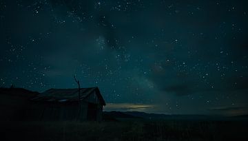 Hut onder een sterrenhemel alaska van The Exclusive Painting