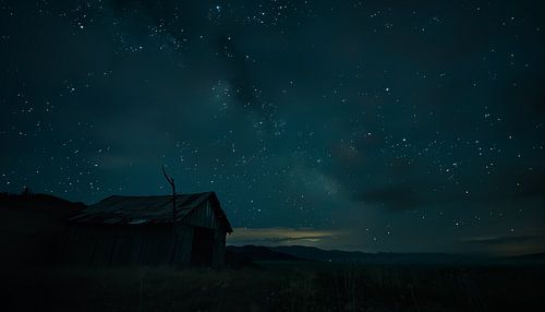 Hut onder een sterrenhemel alaska