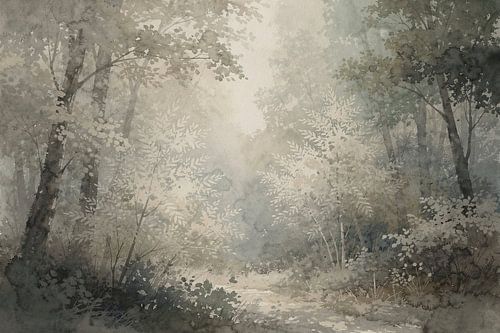 Zomerbos in de mist