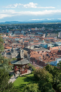 Blick vom Schlossberg Graz