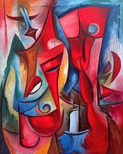 Abstrait rouge et bleu