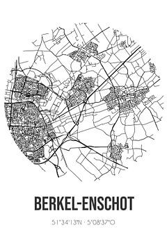 Berkel-Enschot (Noord-Brabant) | Landkaart | Zwart-wit van Rezona