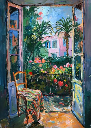 Terras in Matisse-stijl met zonlicht