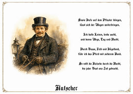 Koetsier – Gildeplaat met gedicht van Marcus Achberger