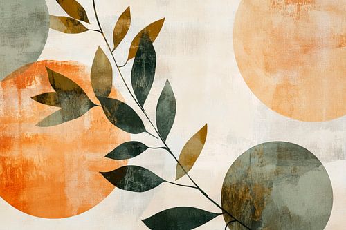Abstracte plantencompositie met cirkels