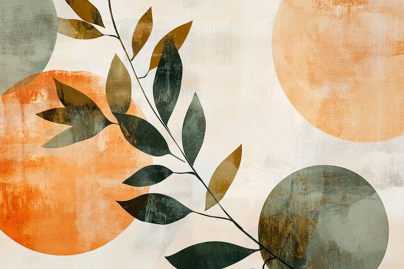 Abstract plant composition with circles by Poster Art Shop