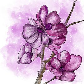 Flower motif - Sakura cherry blossom by Patricia Piotrak