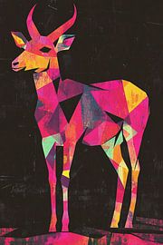 Design géométrique et coloré du cerf sur Imperial Art House