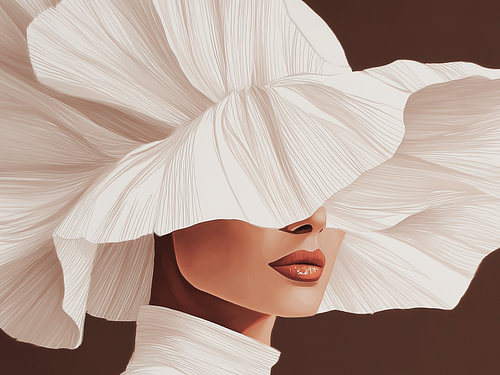 Elegantie in Ivoor - portret van een vrouw met hoed