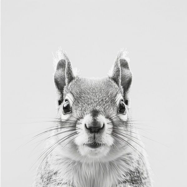 Écureuil - Photographie en noir et blanc pour les amoureux de la nature par Poster Art Shop
