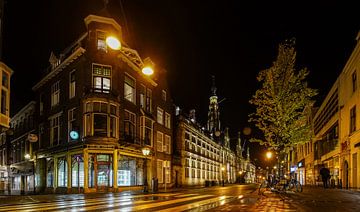 Breestraat Leiden in the evening by Dirk van Egmond