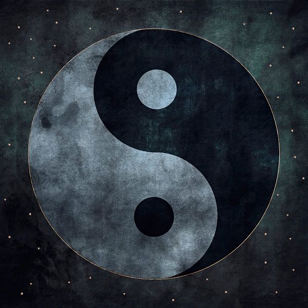 Yin and Yang Symbol Dark Night Grunge by Western Exposure