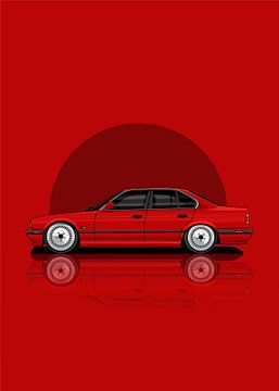 Kunstwagen BMW E34 rot von D.Crativeart