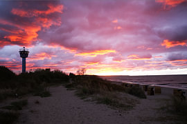 The Baltic Sea Border Tower – Börgerende at sunset by Enrico Glagow