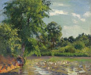 Enten auf dem Montfoucaultsee, Camille Pissarro - ca. 1874