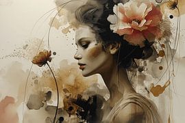 Modern chic portrait in earth tones by Carla Van Iersel