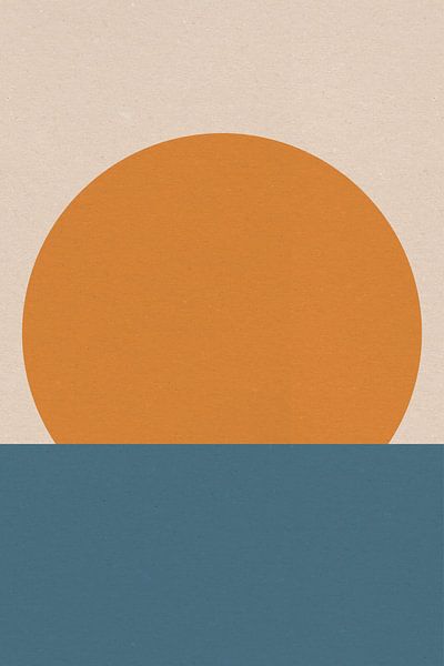 Ikigai. Abstract minimalist Zen art. Sun, Moon, Ocean III by Dina Dankers