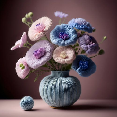 Blumen in einer Textilvase