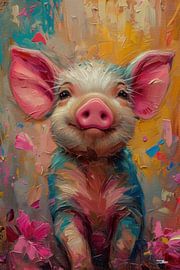 cochon de ferme abstrait sur Gelissen Artworks