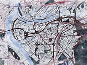 Kaart van Duisburg in de stijl 'White Winter' van Maporia thumbnail