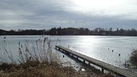 bathing jetty at the frozen lake
