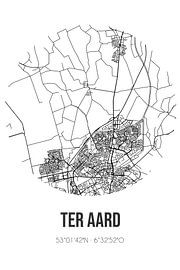 Ter Aard (Drenthe) | Landkaart | Zwart-wit van Stad & Wand