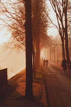 Mistige ochtend op de Westbroekweg in Den Haag van Anne Zwagers