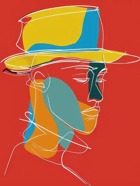 Homme au chapeau Style abstrait par TOAN TRAN
