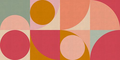 Ronde vormen in zachte retro tinten