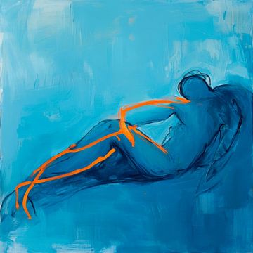 Body in blauw en oranje