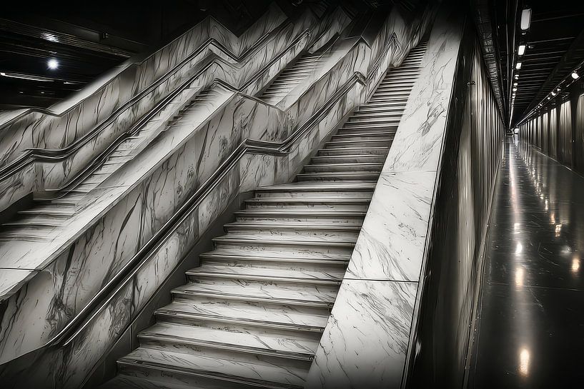 graphique architectural représentant des escaliers par Egon Zitter