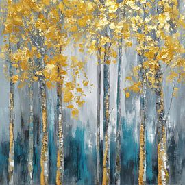 Birch trees with golden leaves by ARTemberaubend